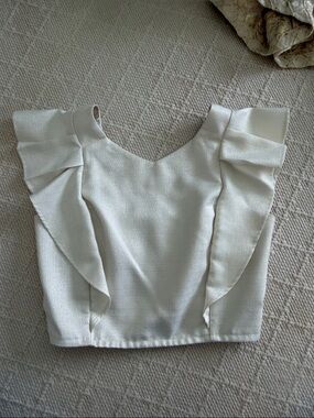 Koch Cecilia Top Cream Ruffle Sleeve Crop Top - Discontinued